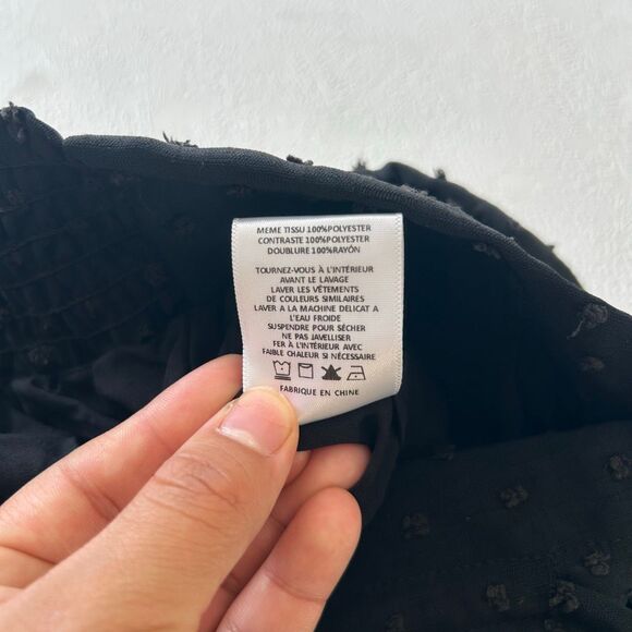 Miss Me NWT Black Swiss Dot Crochet Wide Leg Pants Size Large - Picture 7 of 15